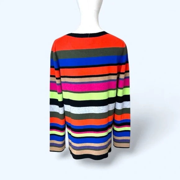 ￼Pure Amici NWT‎size medium mult color striped crewneck sweater